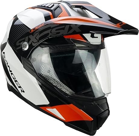Casco Moto Integrale CGM 666G TWIN RANGER - bianco arancione
