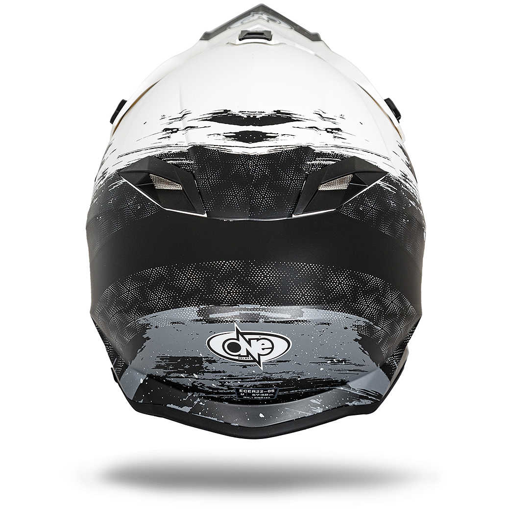Casco moto Cross Enduro One Tiger 2.0 Bianco Nero