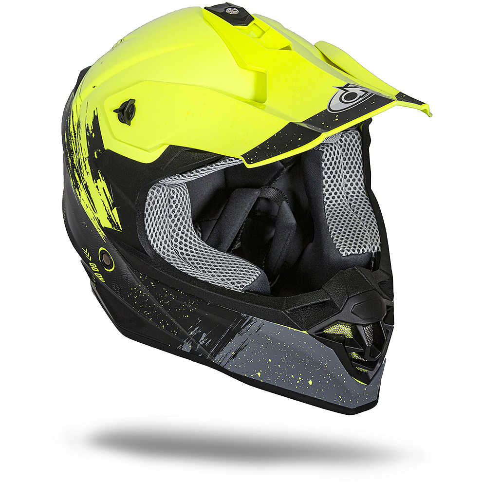 Casco moto Cross Enduro One Tiger 2.0 Nero Giallo