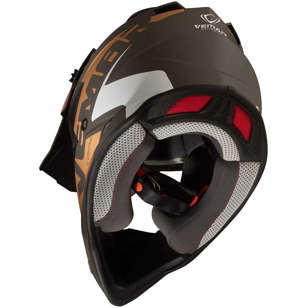 Casco Moto Cross Enduro Vemar VH Taku Blade Bronzo Nero Opaco