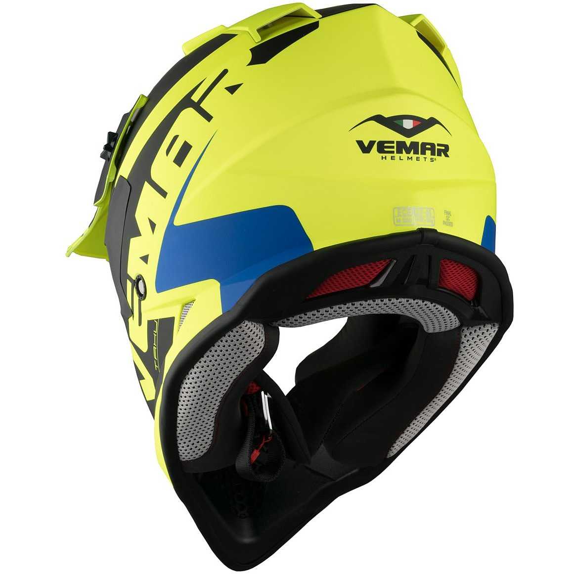 Casco Moto Cross Enduro Vemar VH Taku - Blade Giallo Fluo Nero