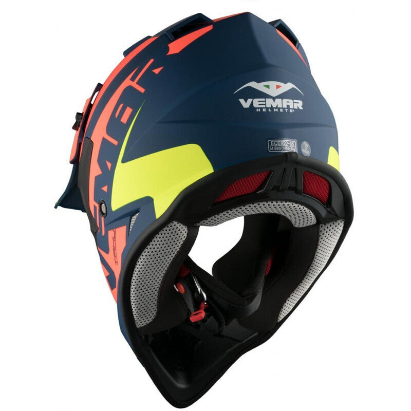 Casco Moto Cross Enduro Vemar VH Taku - blade navy orange