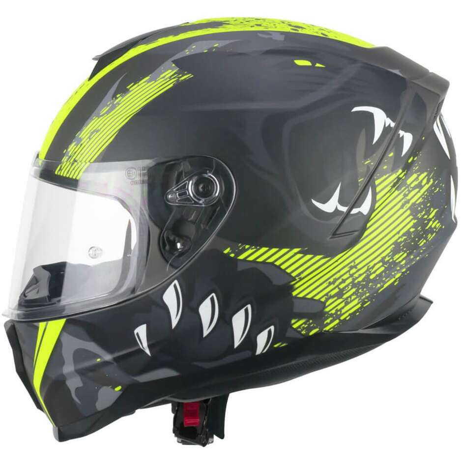 Casco Moto Integrale CGM 320T NEUTRON PANTHER - nero giallo fluo opaco
