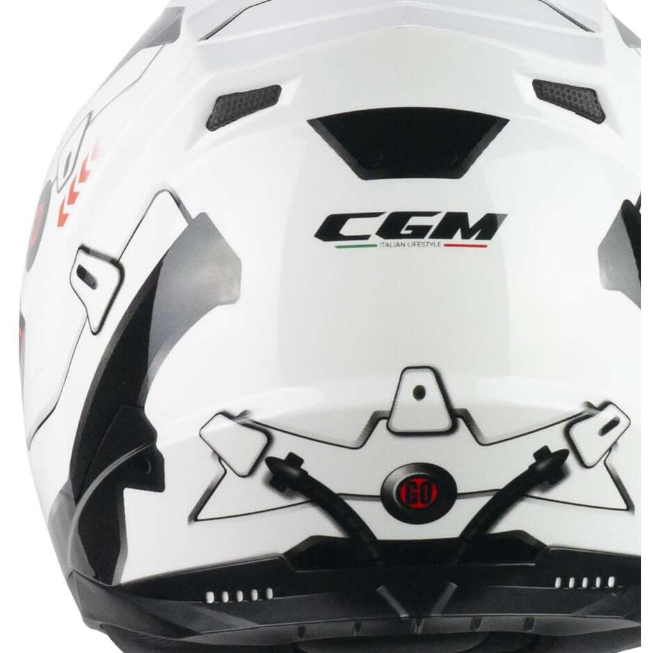 Casco Moto Integrale CGM 320X NEUTRON SPACE - bianco nero rosso