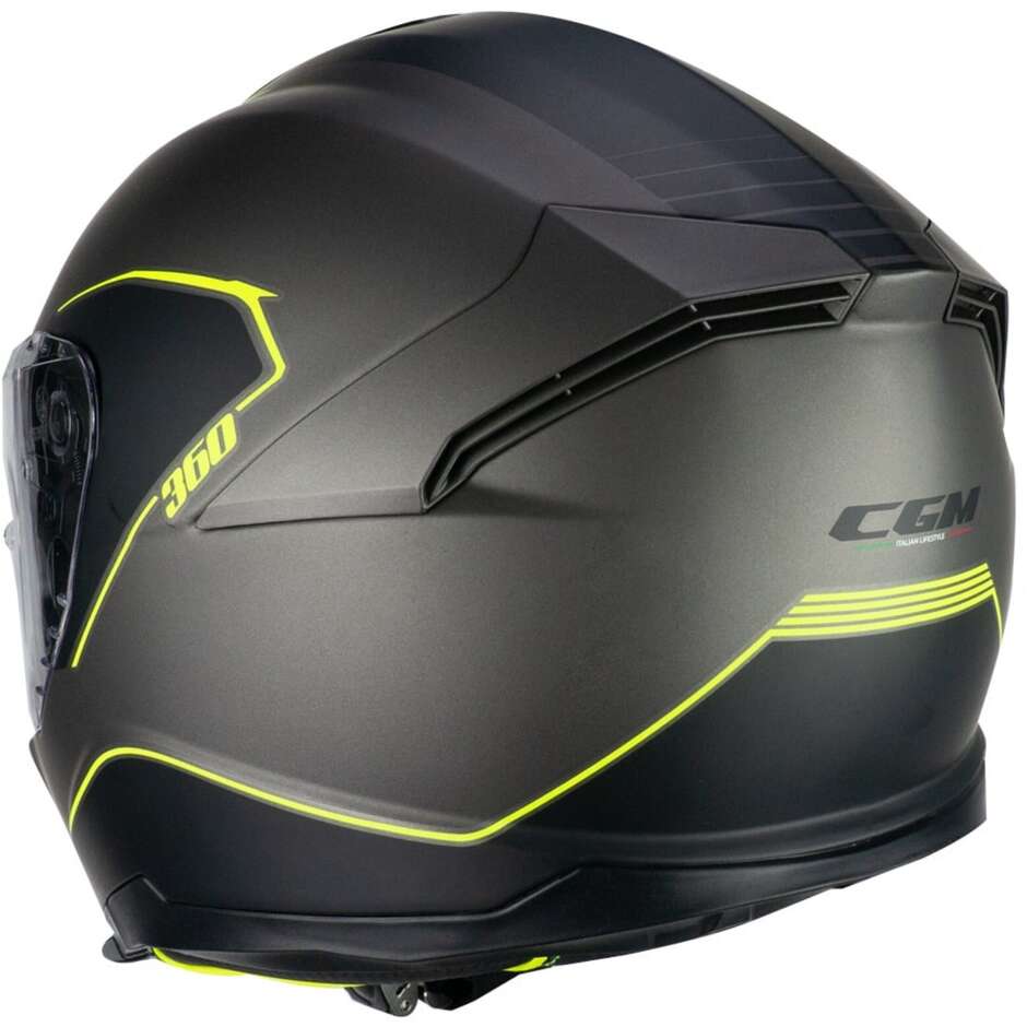 Casco Moto Integrale CGM 360G KAD RIDE - grafite giallo fluo opaco