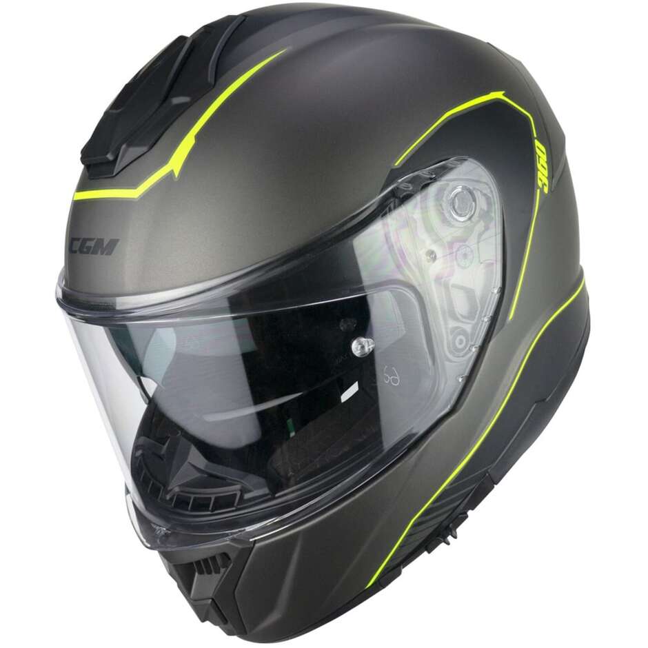 Casco Moto Integrale CGM 360G KAD RIDE - grafite giallo fluo opaco