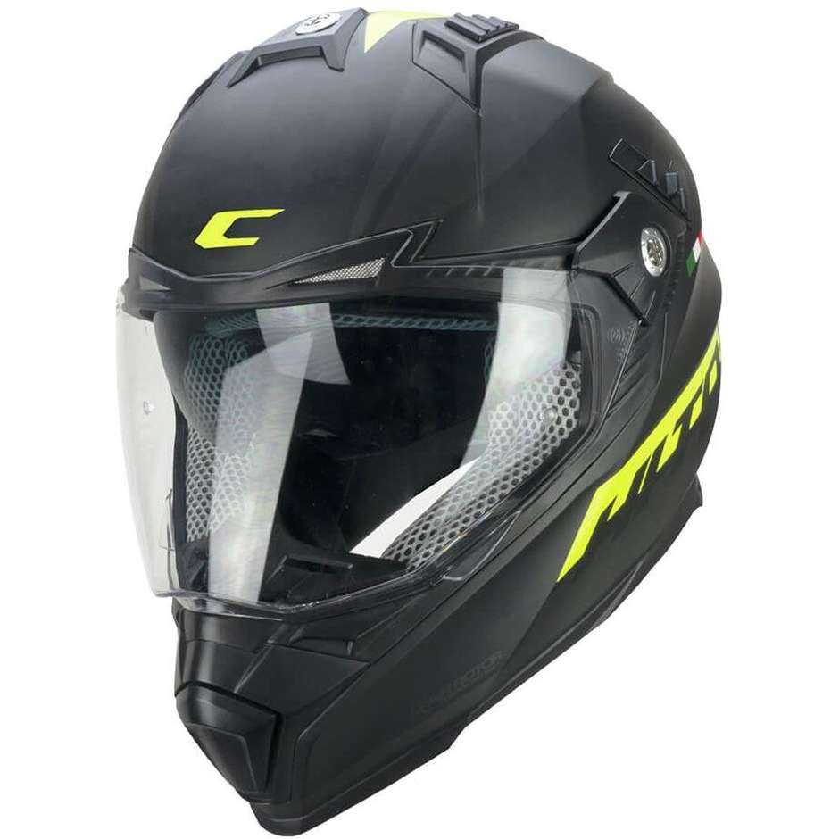 Casco Moto Integrale CGM 666S TWIN HITRACK - nero giallo fluo opaco
