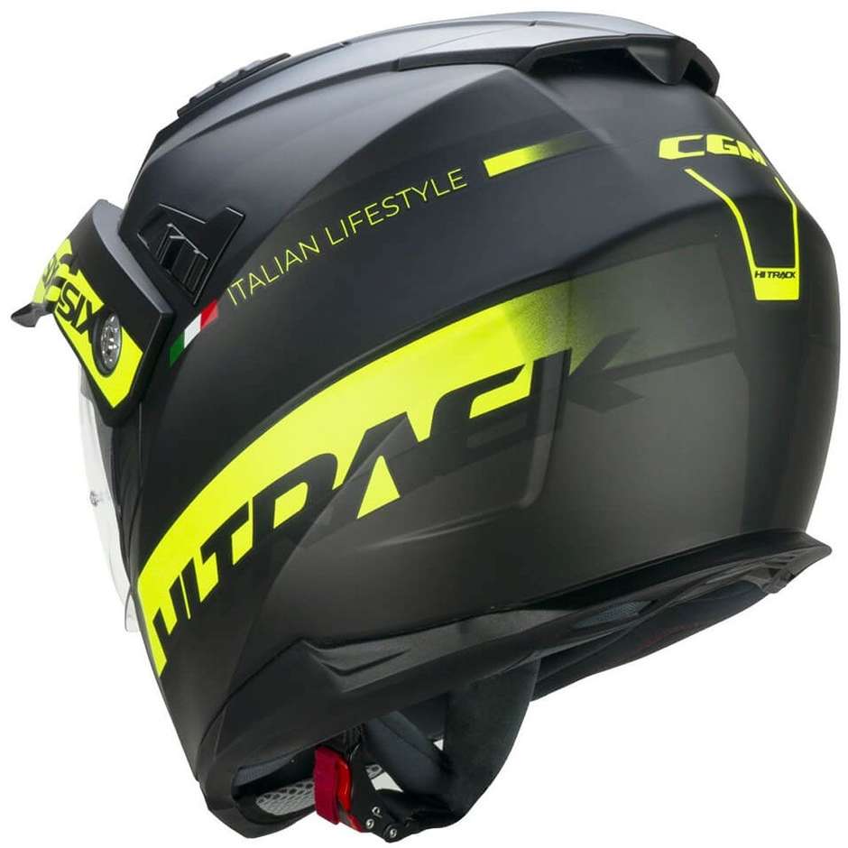 Casco Moto Integrale CGM 666S TWIN HITRACK - nero giallo fluo opaco