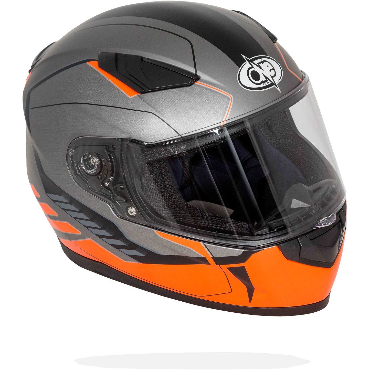 Casco Moto Integrale One GT1 Doppia Visiera - Titanio Arancio Opaco