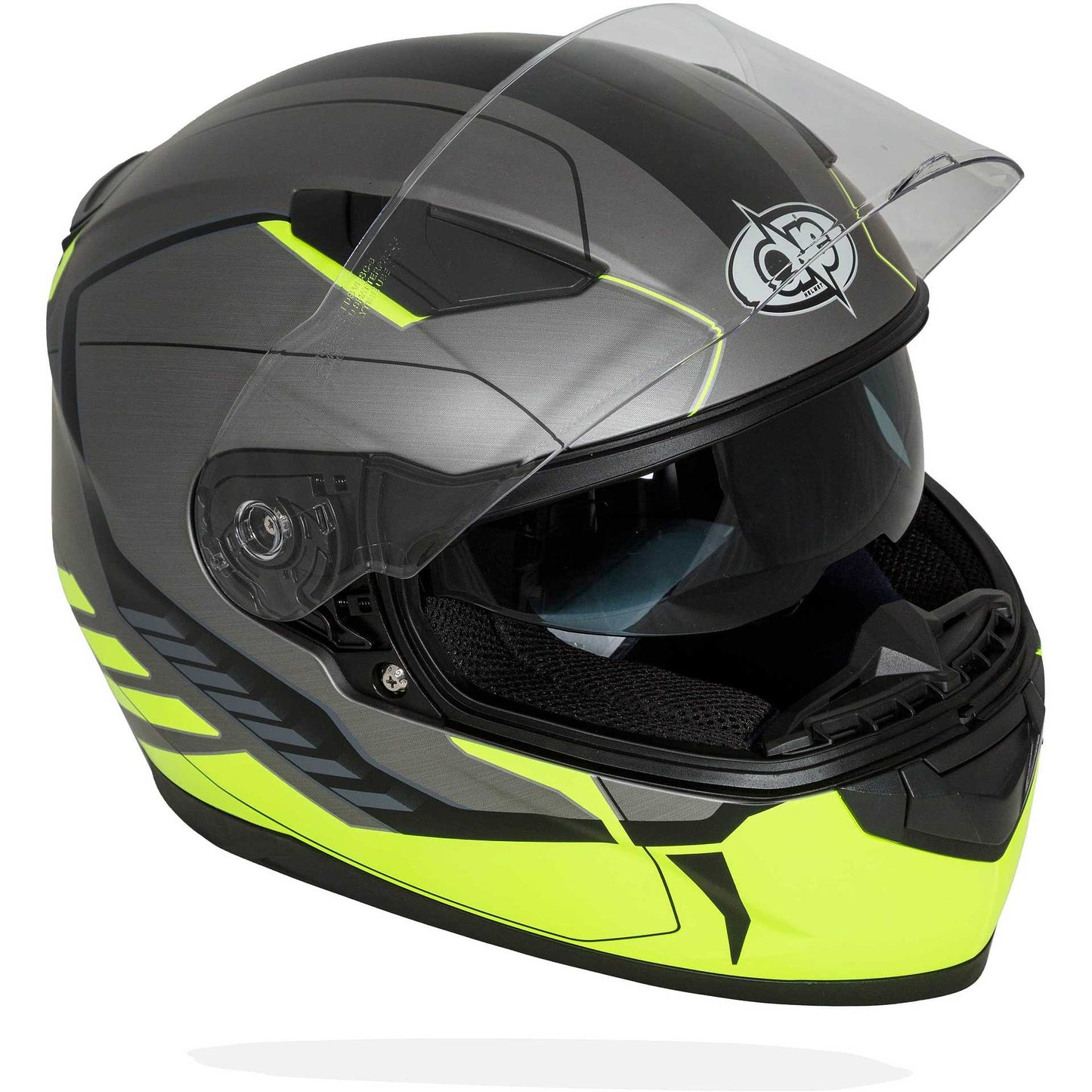 Casco Moto Integrale One GT1 Doppia Visiera - Titanio Giallo Opaco
