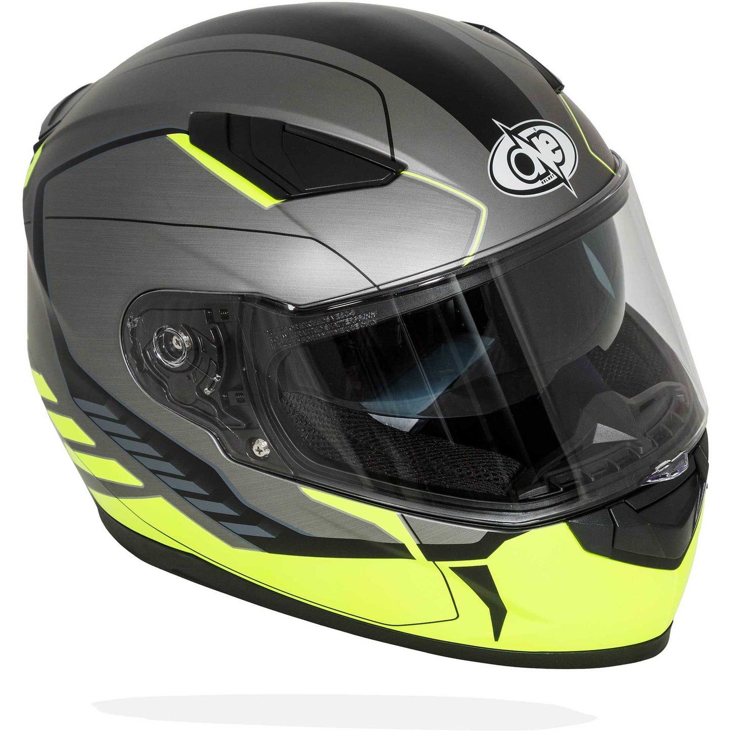 Casco Moto Integrale One GT1 Doppia Visiera - Titanio Giallo Opaco
