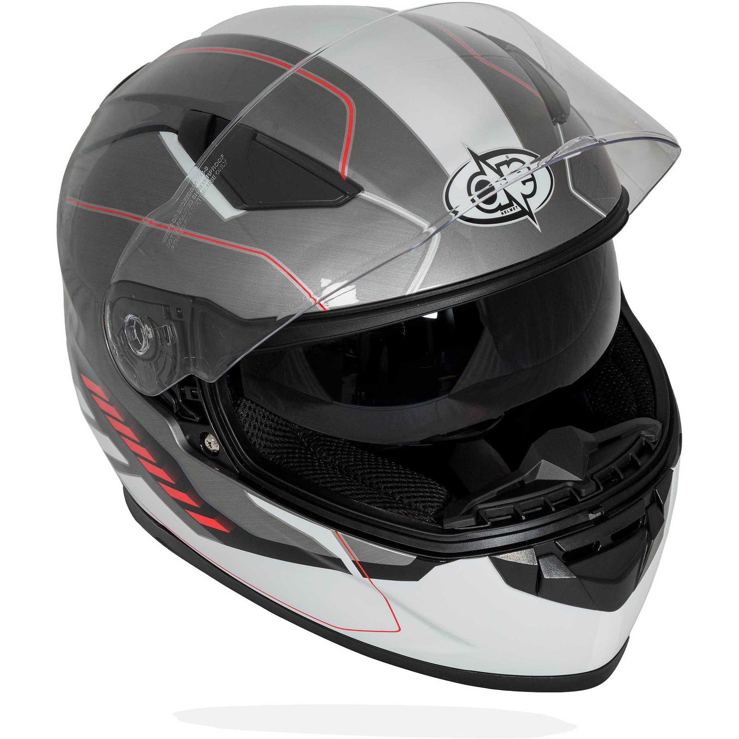 Casco Moto Integrale One GT1 Doppia Visiera - Titanio Rosso