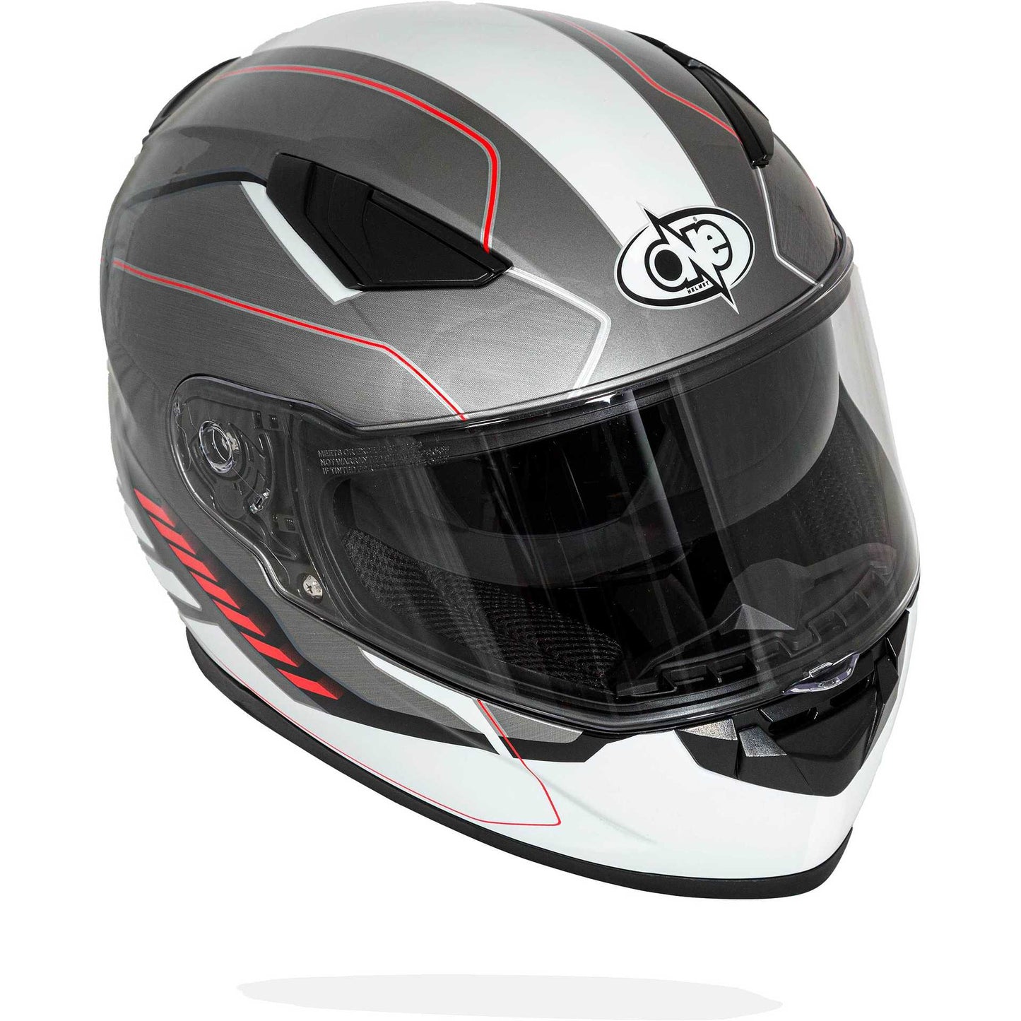 Casco Moto Integrale One GT1 Doppia Visiera - Titanio Rosso