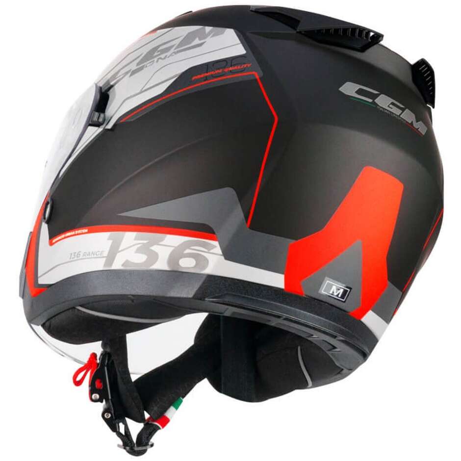 Casco Open face jet CGM 136S DNA APACHE - nero rosso opaco