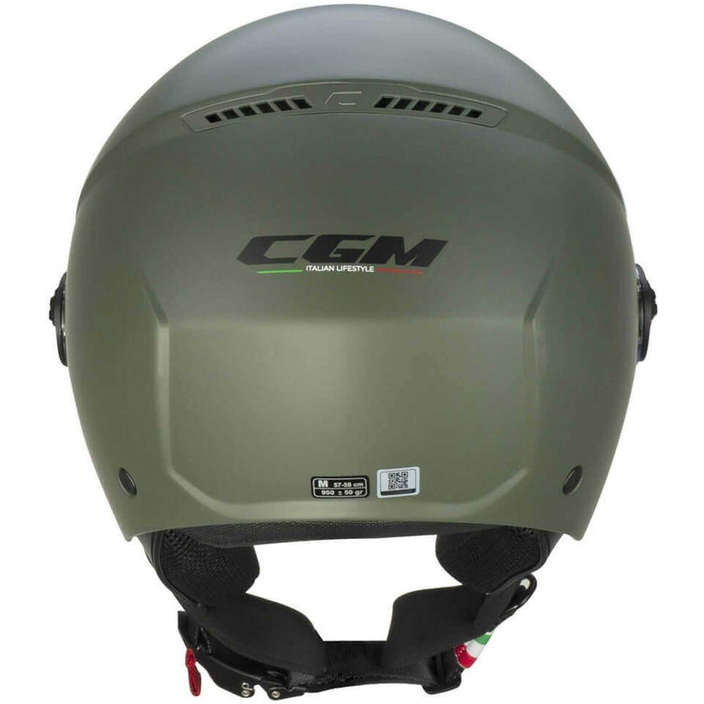 Casco Moto CGM 167A FLO MONO (visiera sagomata) - Verde opaco