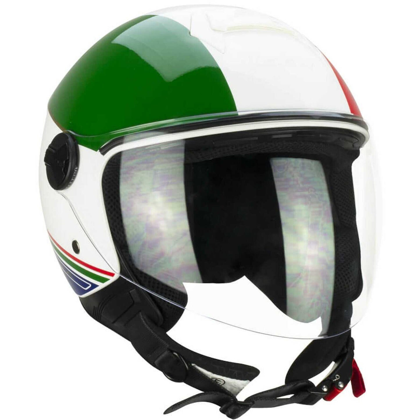 Casco Moto CGM 167I FLO ITALIA (visiera lunga) - Bianco Verde Rosso
