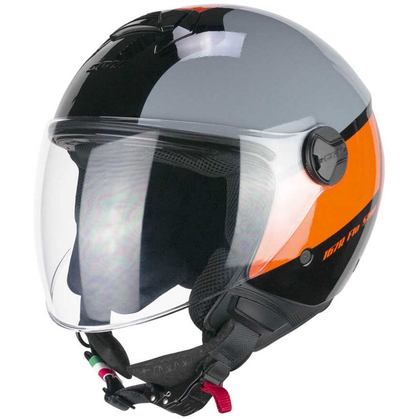Casco Moto CGM 167R FLO STEP (visiera lunga) - Grigio arancione