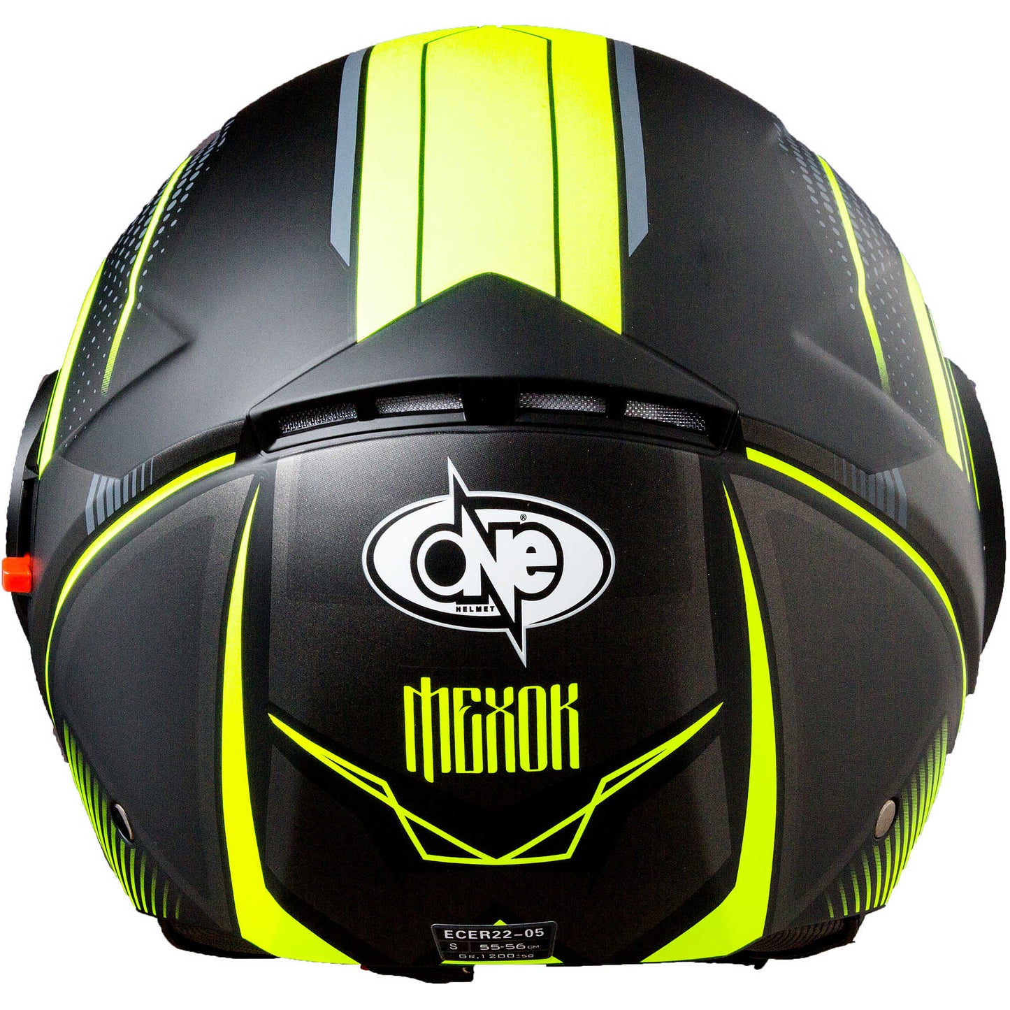 Casco Moto Jet Doppia Visiera One Alfa - Nero opaco e giallo