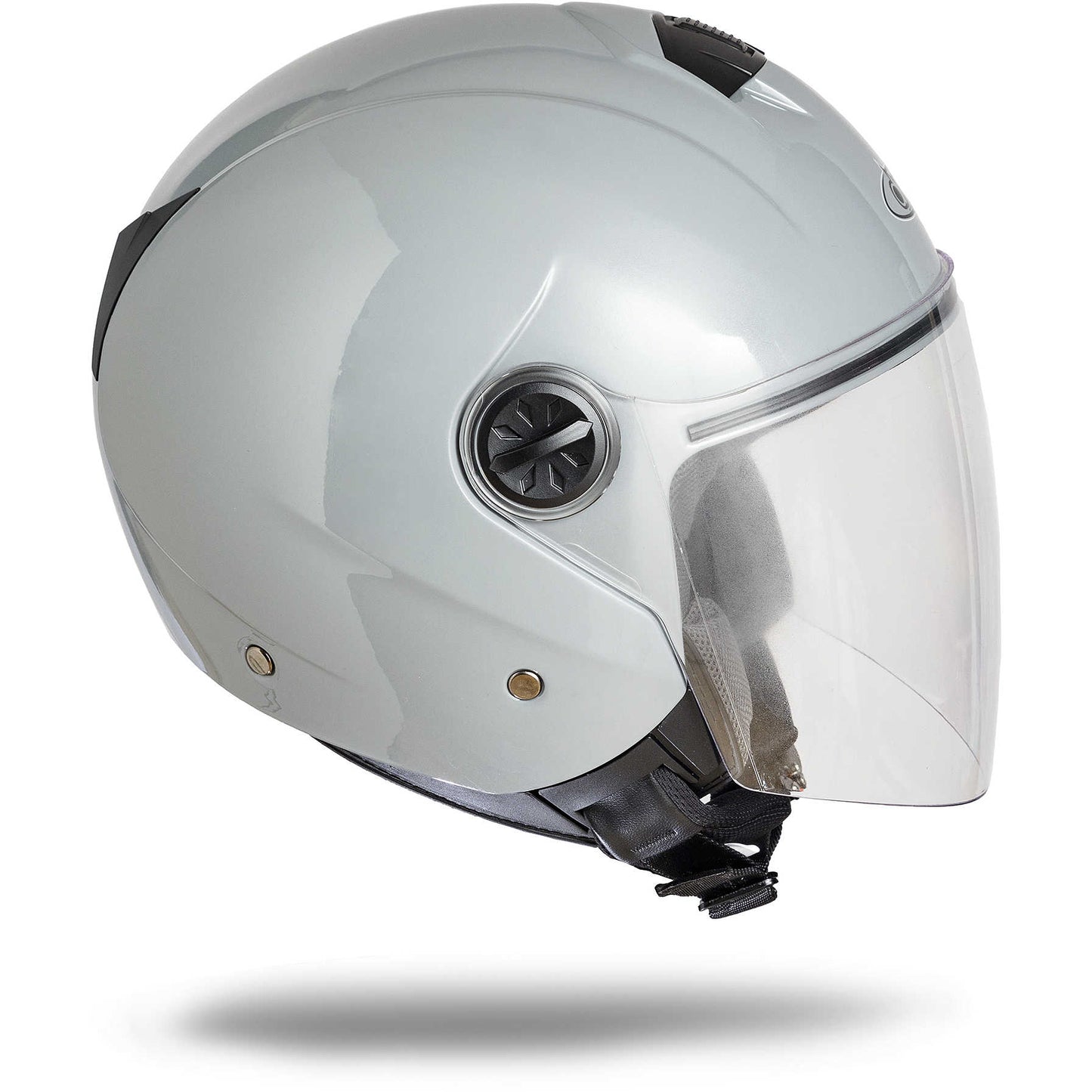 Casco Moto Jet One con visiera One Gamma Grigio Lucido