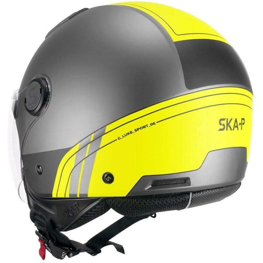 Casco Moto Jet Ska-P LUKE SPORT Antracite Giallo Fluo Satinato
