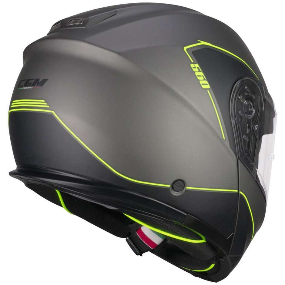 Casco Moto Modulare CGM 560G MAD RIDE - grafite giallo fluo opaco