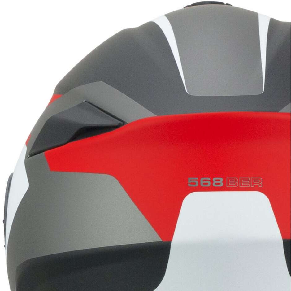 Casco Moto Modulare CGM 568G BER DRESDA - nero rosso opaco