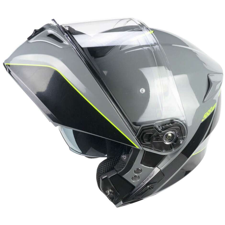 Casco Moto Modulare CGM 568X BER CITY - grigio giallo fluo