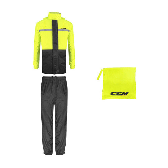 Set Antipioggia Moto CGM E34 Sport Nero Giallo