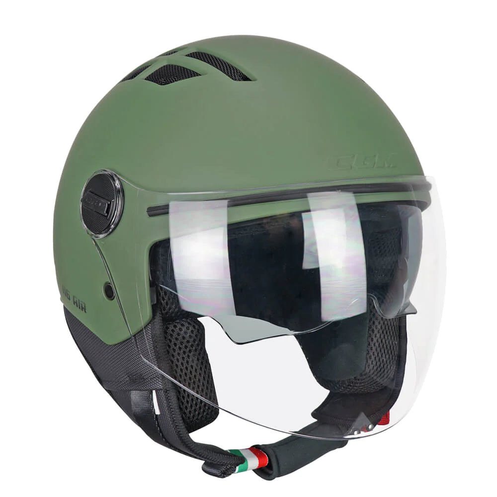 Casco Open face jet CGM 116A AIR MONO - verde opaco