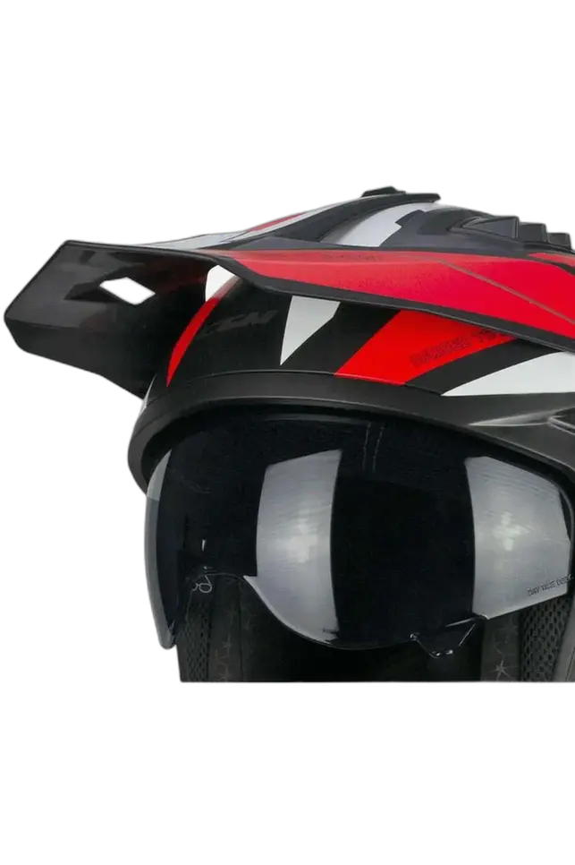 Casco da Moto CGM 155G Rush Dual Open Face Nero / Rosso Opaco