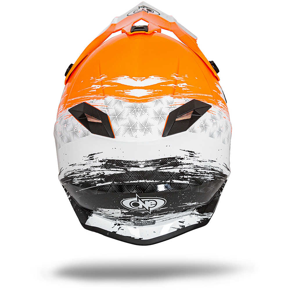 Casco moto Cross Enduro One Tiger 2.0 Arancio Bianco