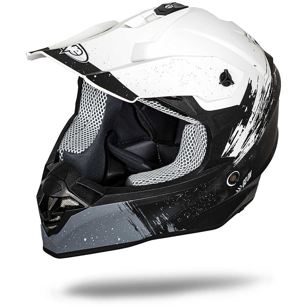 Casco moto Cross Enduro One Tiger 2.0 Bianco Nero