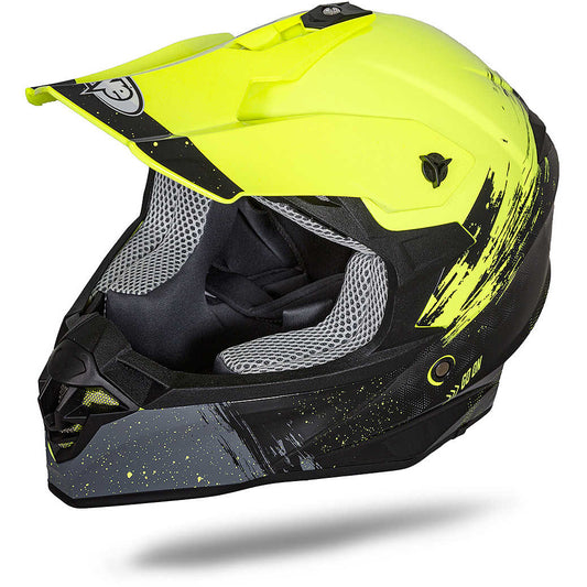 Casco moto Cross Enduro One Tiger 2.0 Nero Giallo