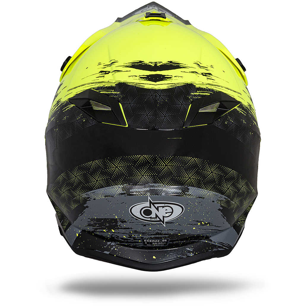 Casco moto Cross Enduro One Tiger 2.0 Nero Giallo