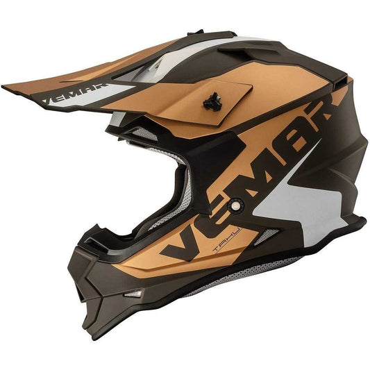 Casco Moto Cross Enduro Vemar VH Taku Blade Bronzo Nero Opaco