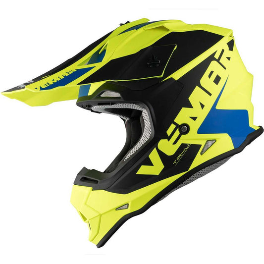 Casco Moto Cross Enduro Vemar VH Taku - Blade Giallo Fluo Nero