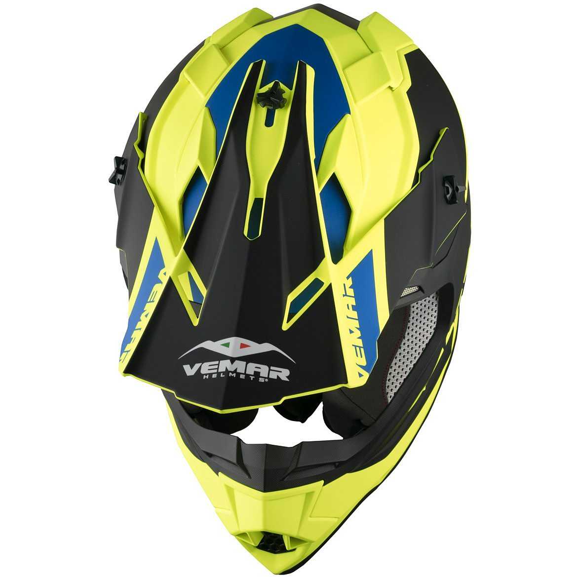 Casco Moto Cross Enduro Vemar VH Taku - Blade Giallo Fluo Nero