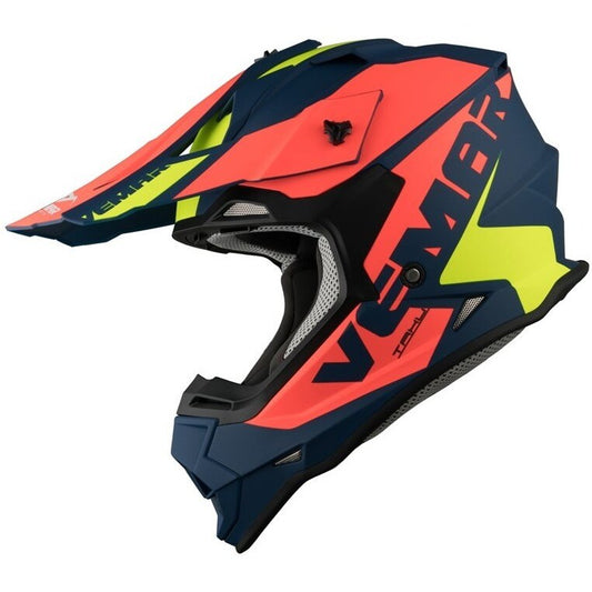 Casco Moto Cross Enduro Vemar VH Taku - blade navy orange