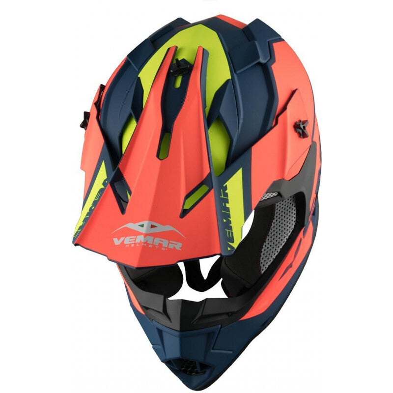 Casco Moto Cross Enduro Vemar VH Taku - blade navy orange