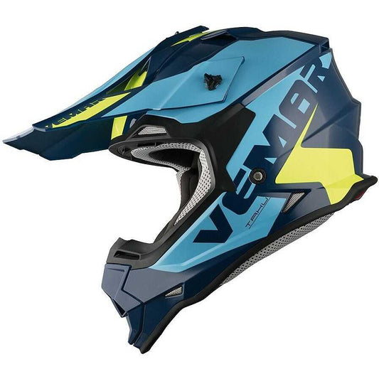 Casco Moto Cross Enduro Vemar VH Taku Blade Navy Cyan