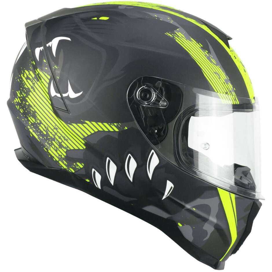 Casco Moto Integrale CGM 320T NEUTRON PANTHER - nero giallo fluo opaco