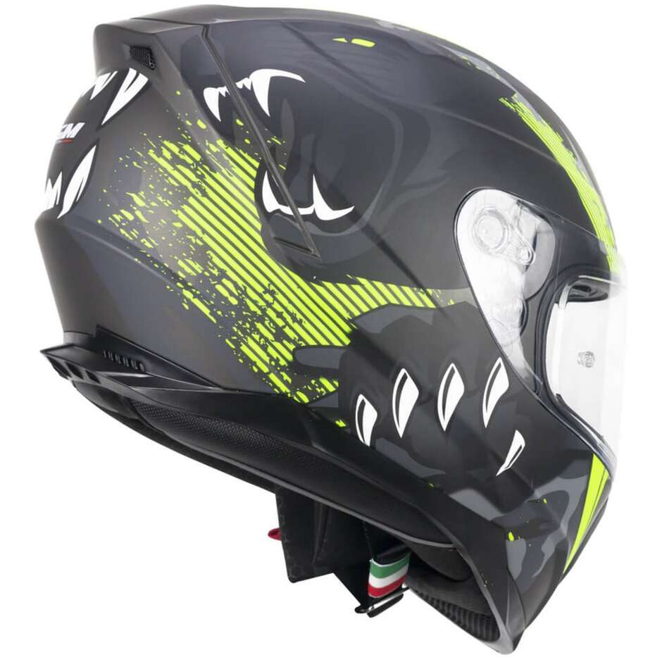 Casco Moto Integrale CGM 320T NEUTRON PANTHER - nero giallo fluo opaco