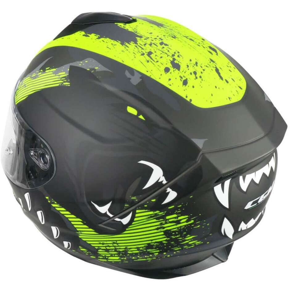 Casco Moto Integrale CGM 320T NEUTRON PANTHER - nero giallo fluo opaco