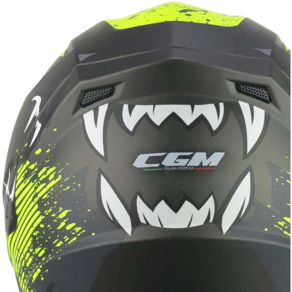 Casco Moto Integrale CGM 320T NEUTRON PANTHER - nero giallo fluo opaco