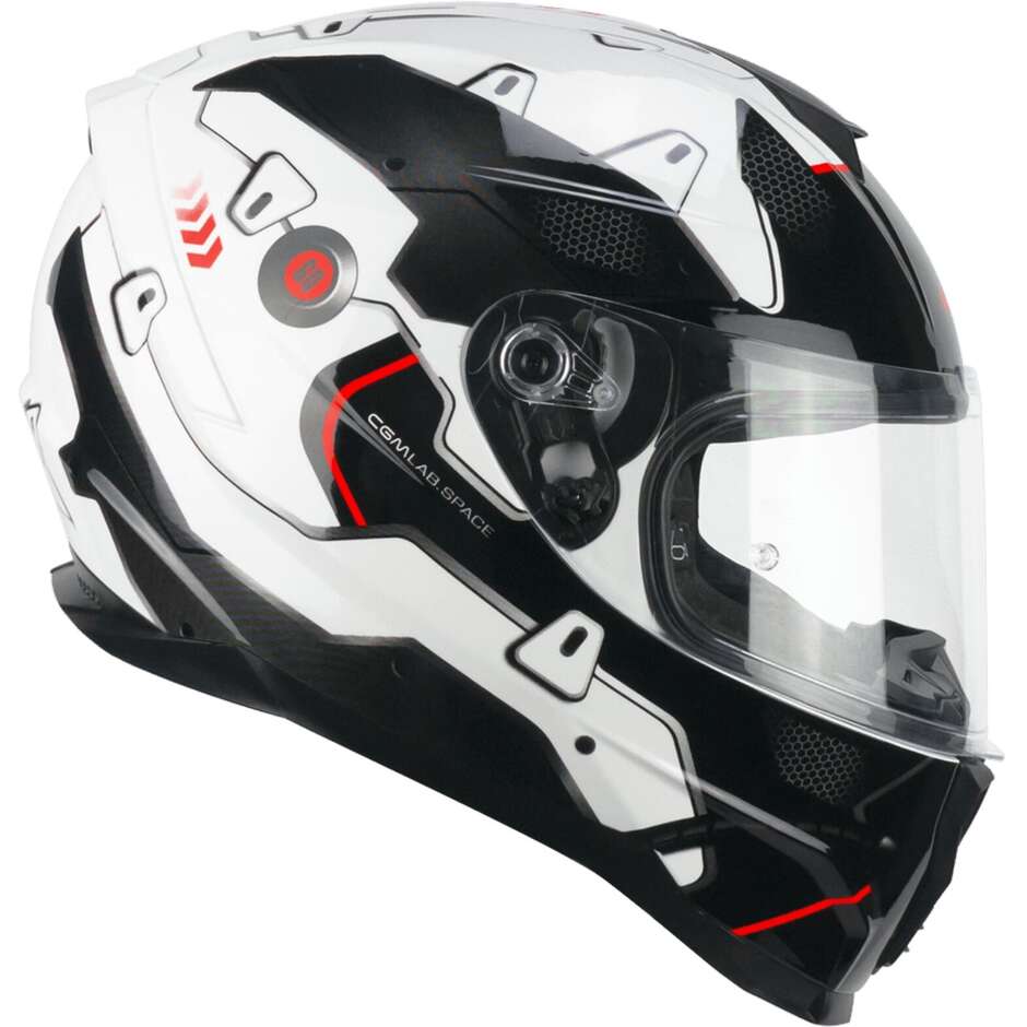 Casco Moto Integrale CGM 320X NEUTRON SPACE - bianco nero rosso