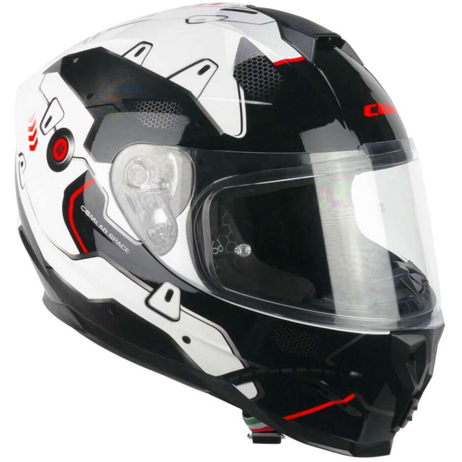 Casco Moto Integrale CGM 320X NEUTRON SPACE - bianco nero rosso