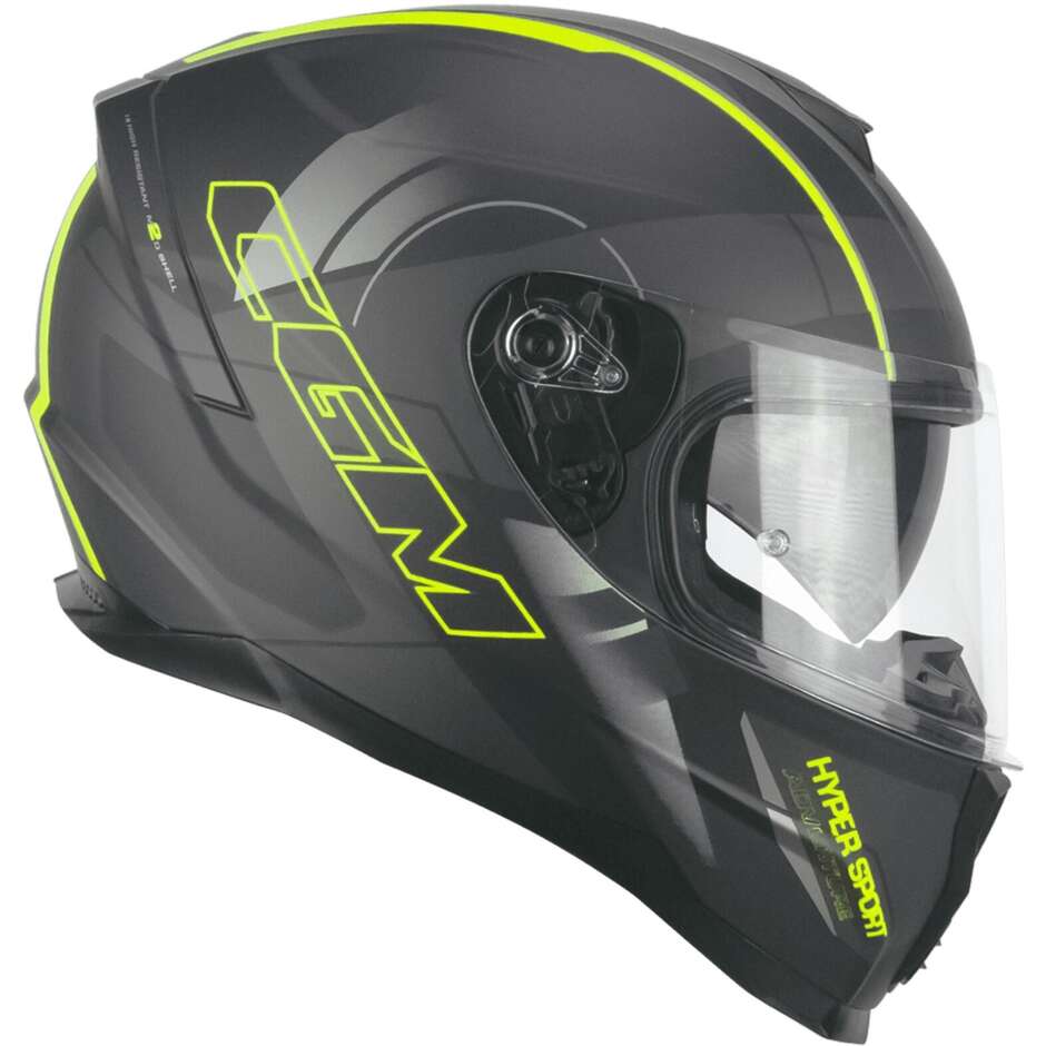 Casco Moto Integrale CGM 321G ATOM SPORT - grafite giallo fluo opaco