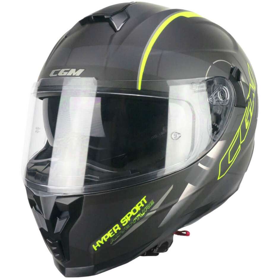 Casco Moto Integrale CGM 321G ATOM SPORT - grafite giallo fluo opaco