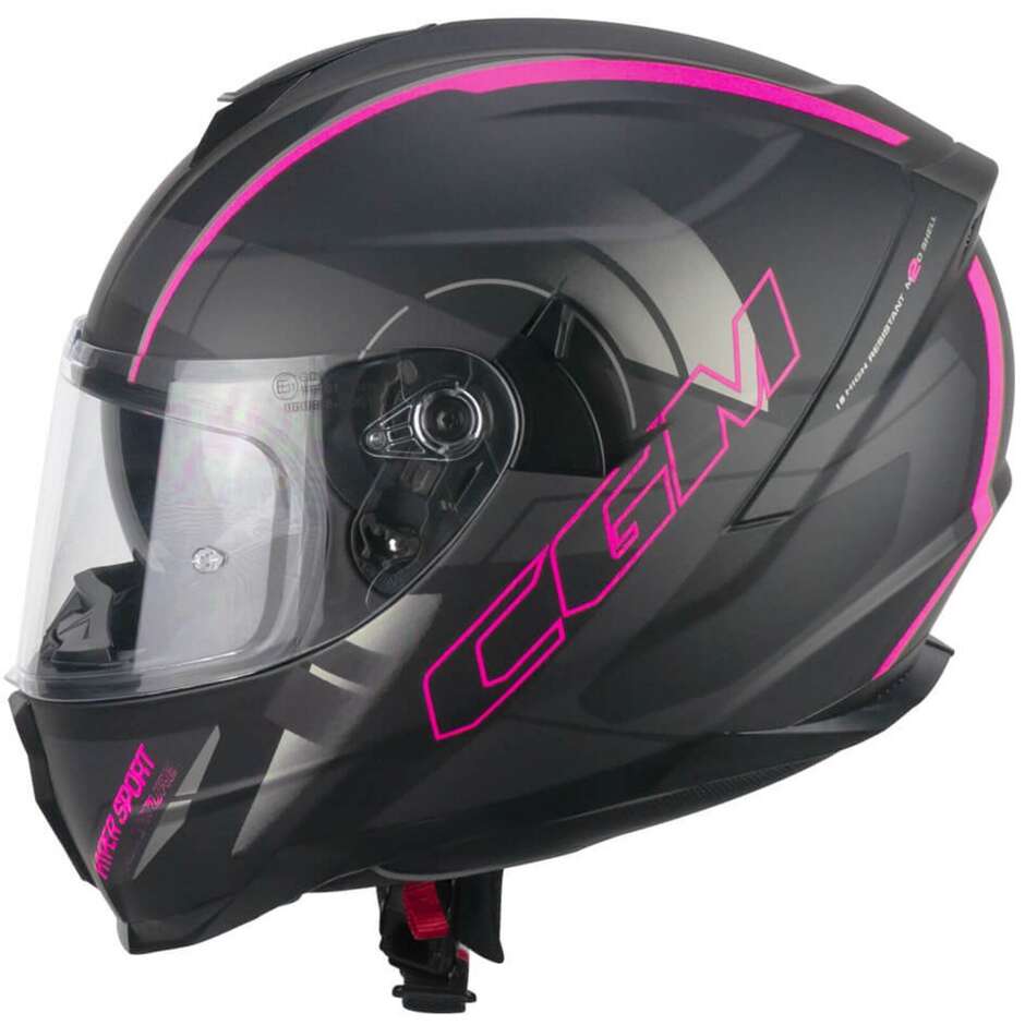 Casco Moto Integrale CGM 321G ATOM SPORT - nero fucsia fluo opaco