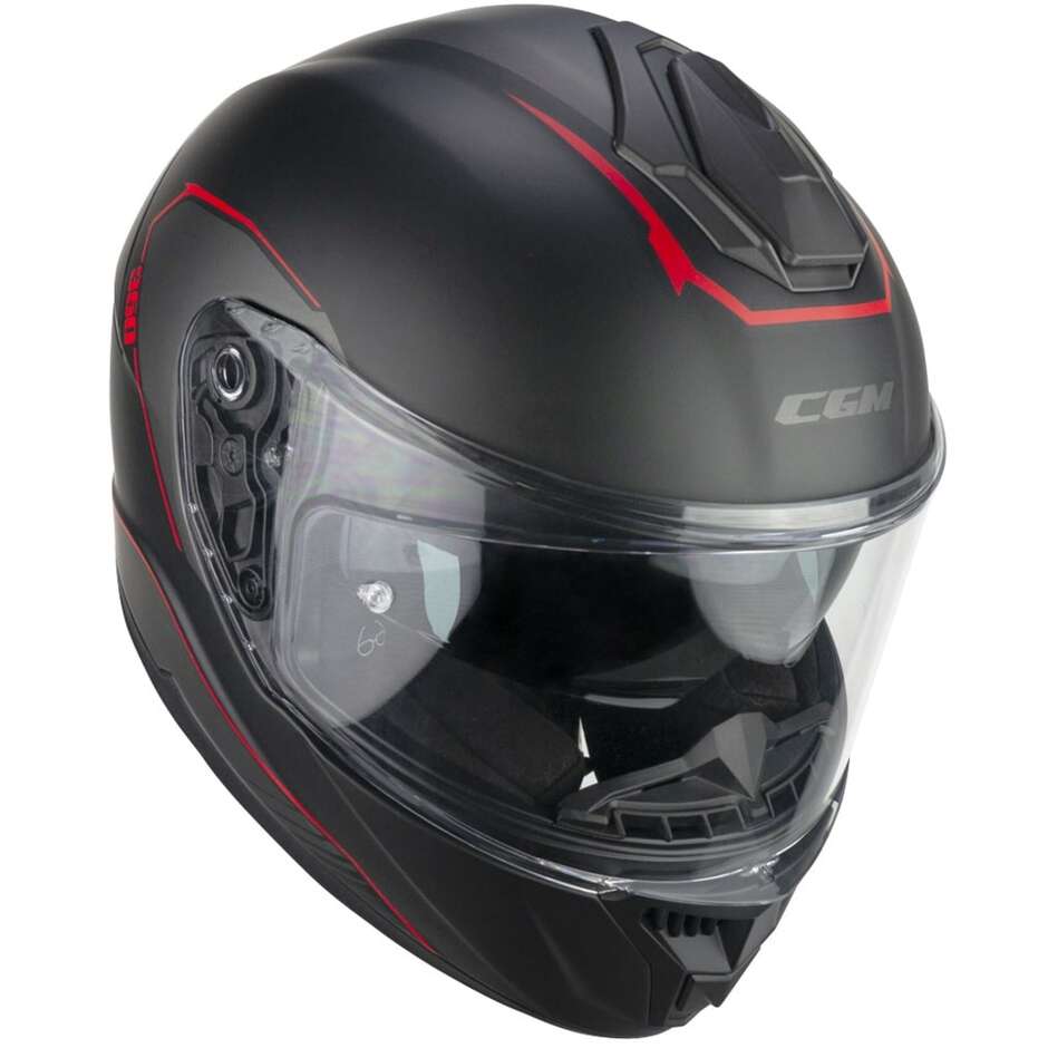 Casco Moto Integrale 360G KAD RIDE - nero rosso opaco